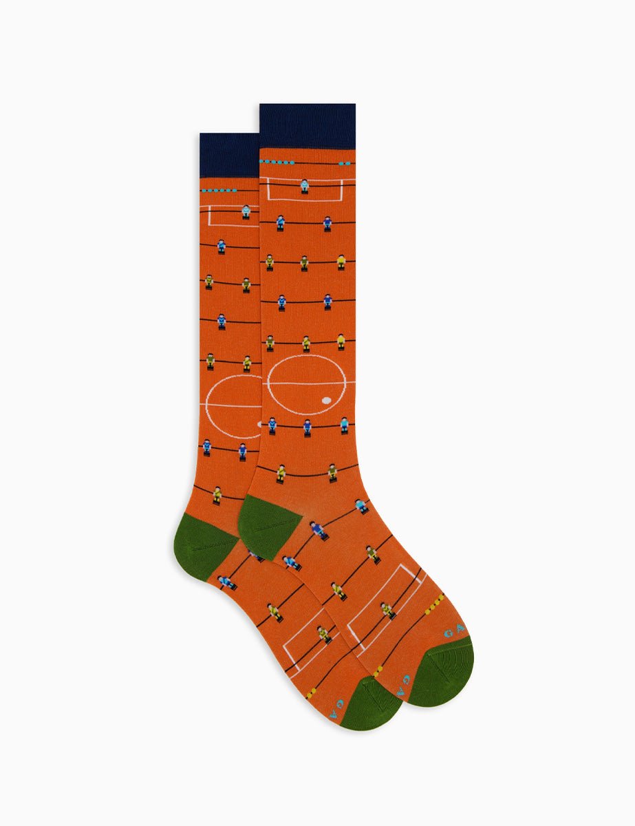 calze fantasia calcio balilla zucca - gallo - calze