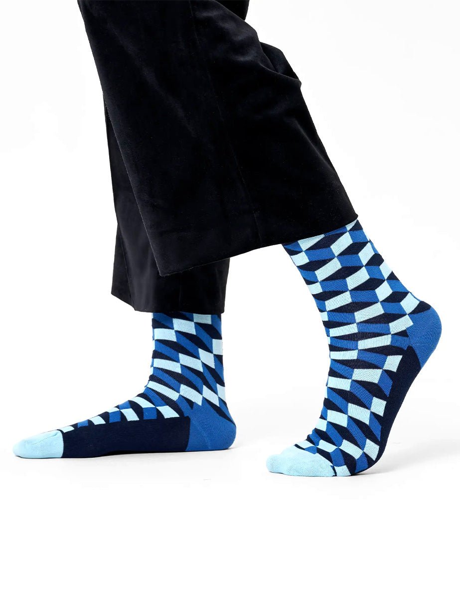 calze filled optic blu azzurro - happy socks - calze