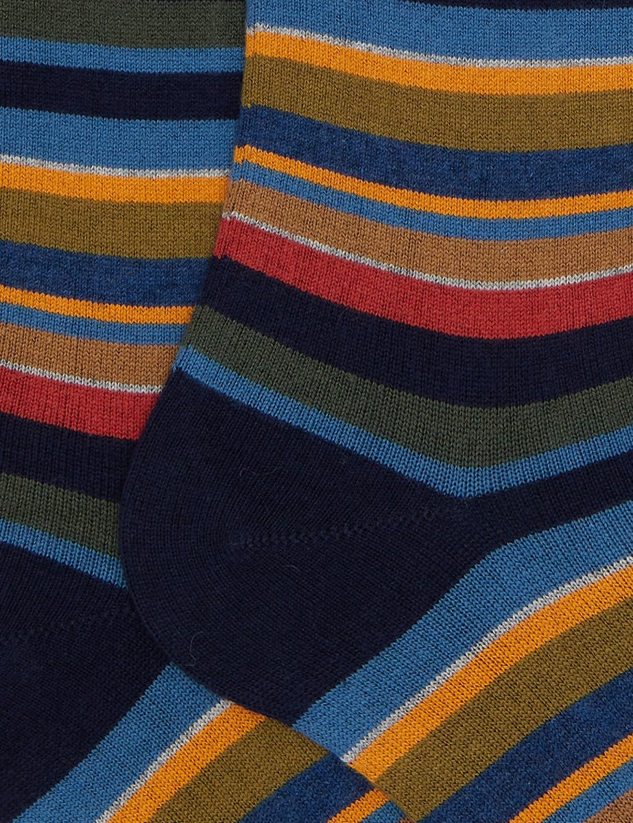 calze riga micro multicolor navy zafferano - gallo - calze