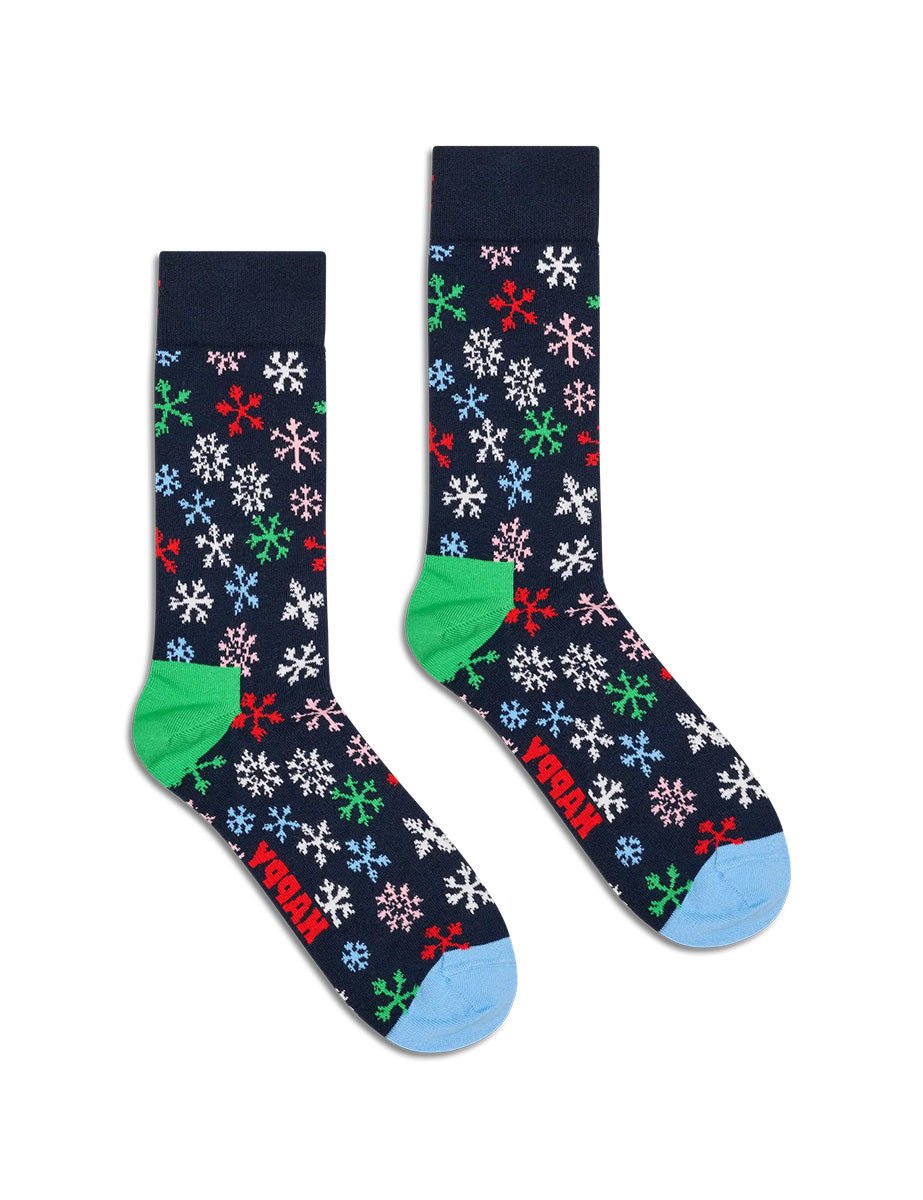 calze snow flakes navy - happy socks - calze
