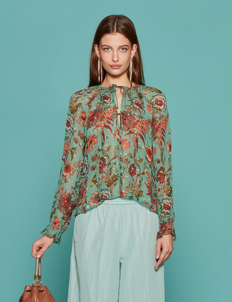 camicia bernadette garden bloom - ulla johnson - camicia manica lunga
