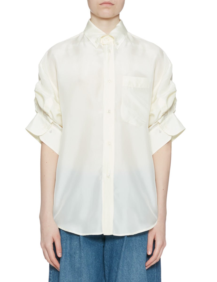 camicia buba seta vaniglia - jejia - camicia manica corta