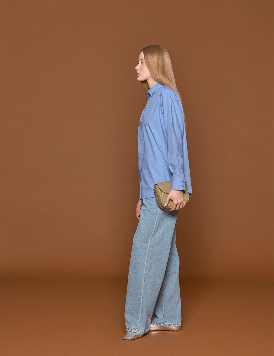 camicia cotone serenity azzurro - rohe - camicia manica lunga