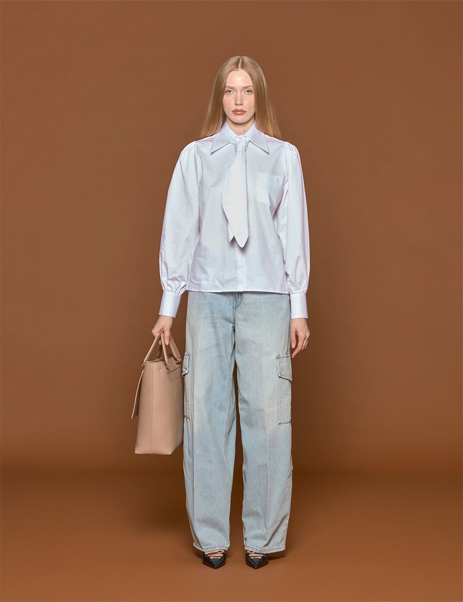 camicia cravatta bianco - blufrida - camicia manica lunga