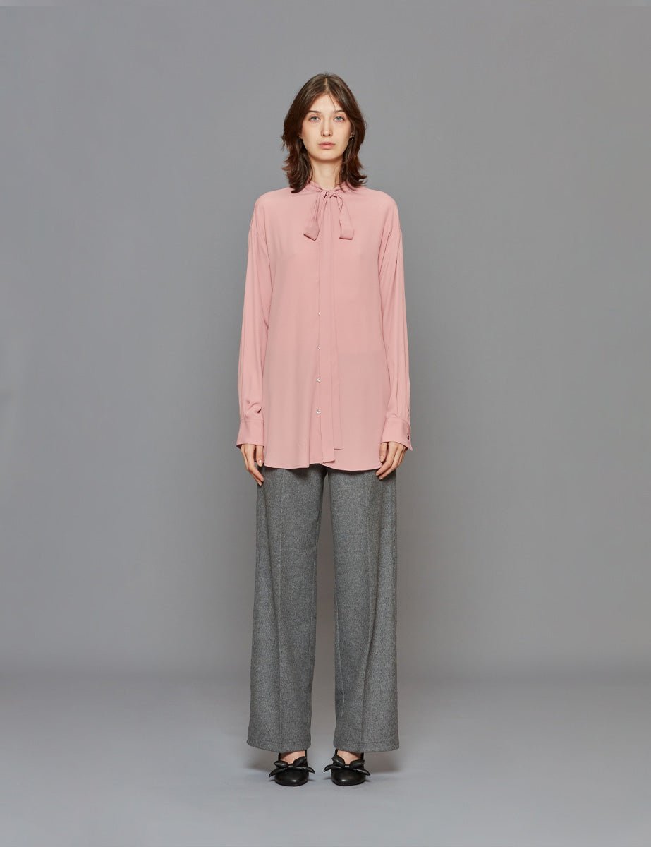 camicia fiocco cipria - blufrida - camicia manica lunga