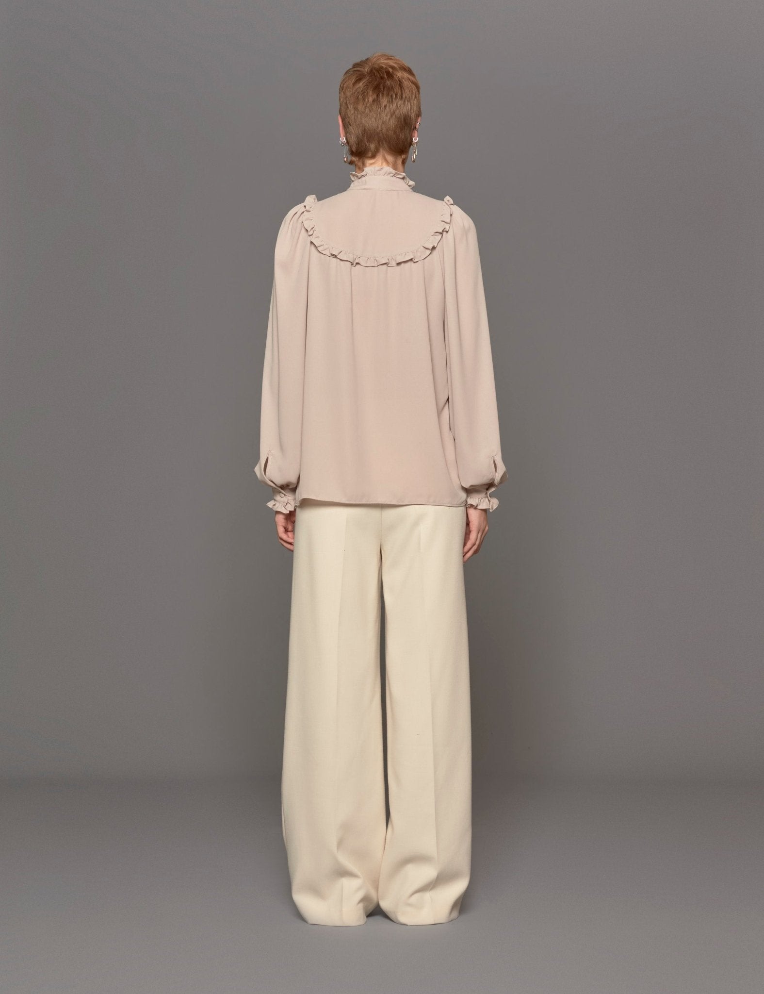 camicia georgette rouches perla - blufrida - camicia manica lunga