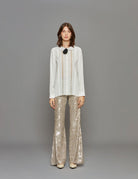 camicia inserti pizzo panna - n21 alessandro dell'acqua - camicia manica lunga