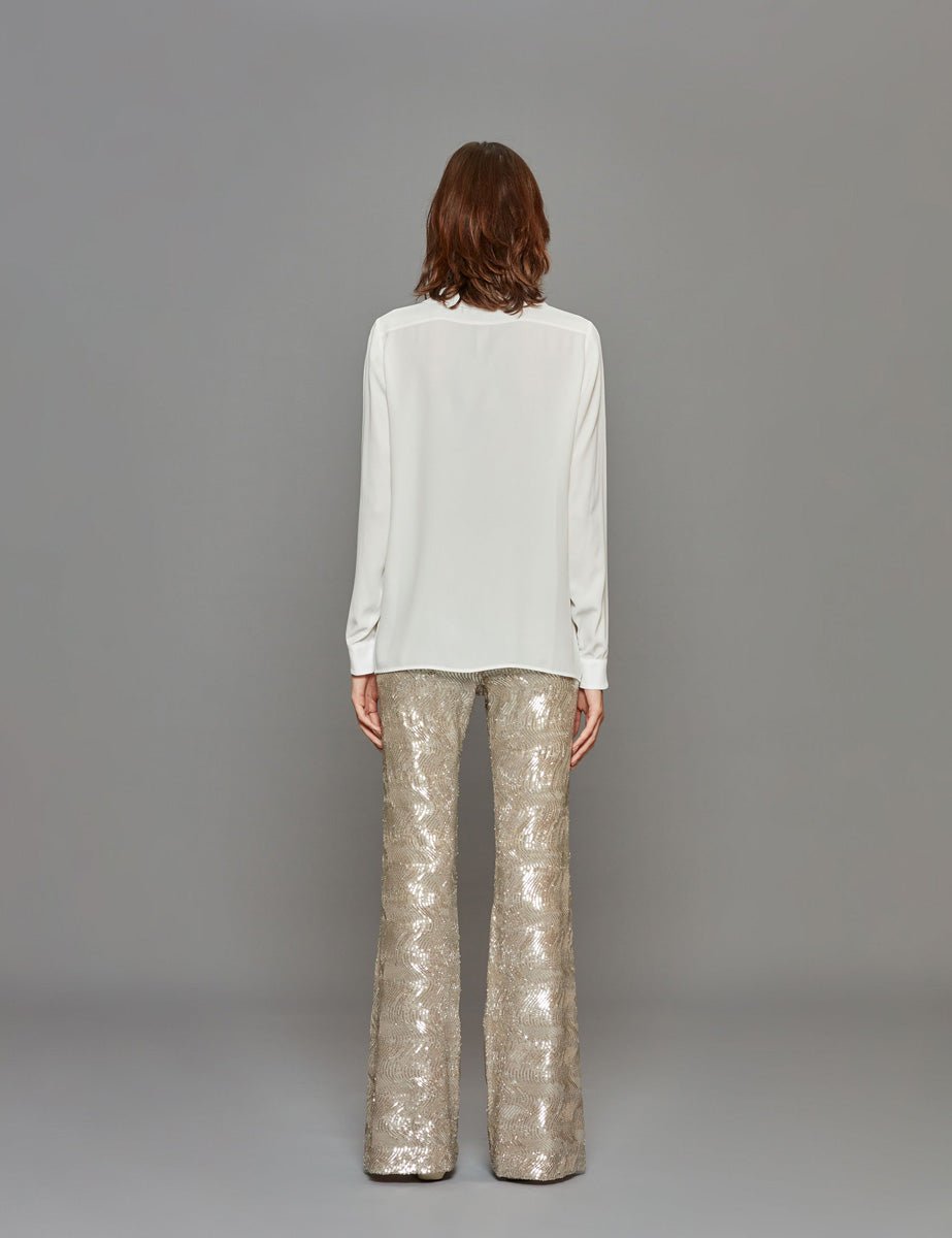 camicia inserti pizzo panna - n21 alessandro dell'acqua - camicia manica lunga