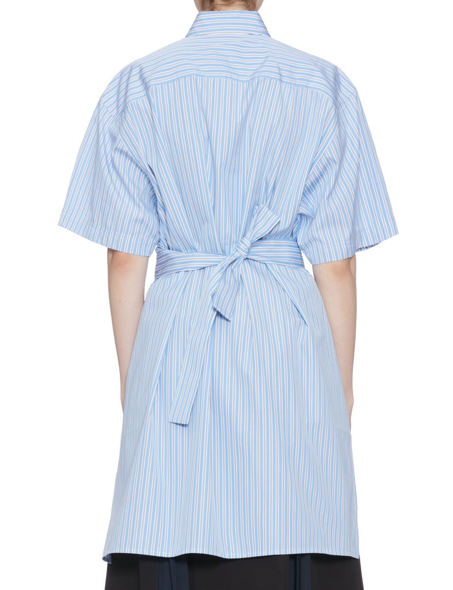 camicia manica corta righe azzurro bianco - plan c - camicia manica corta