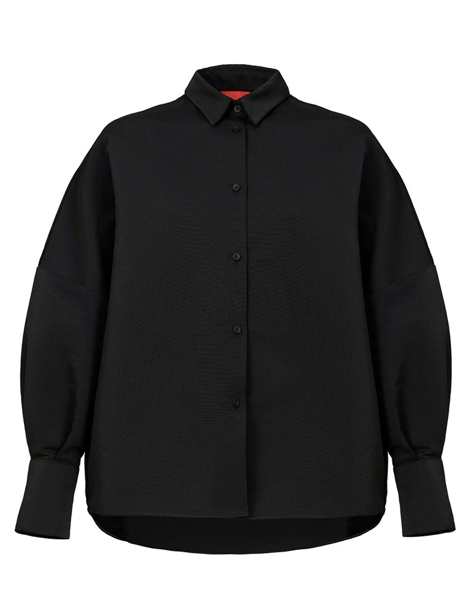 camicia manica pipistrello nero - co.go - camicia manica lunga