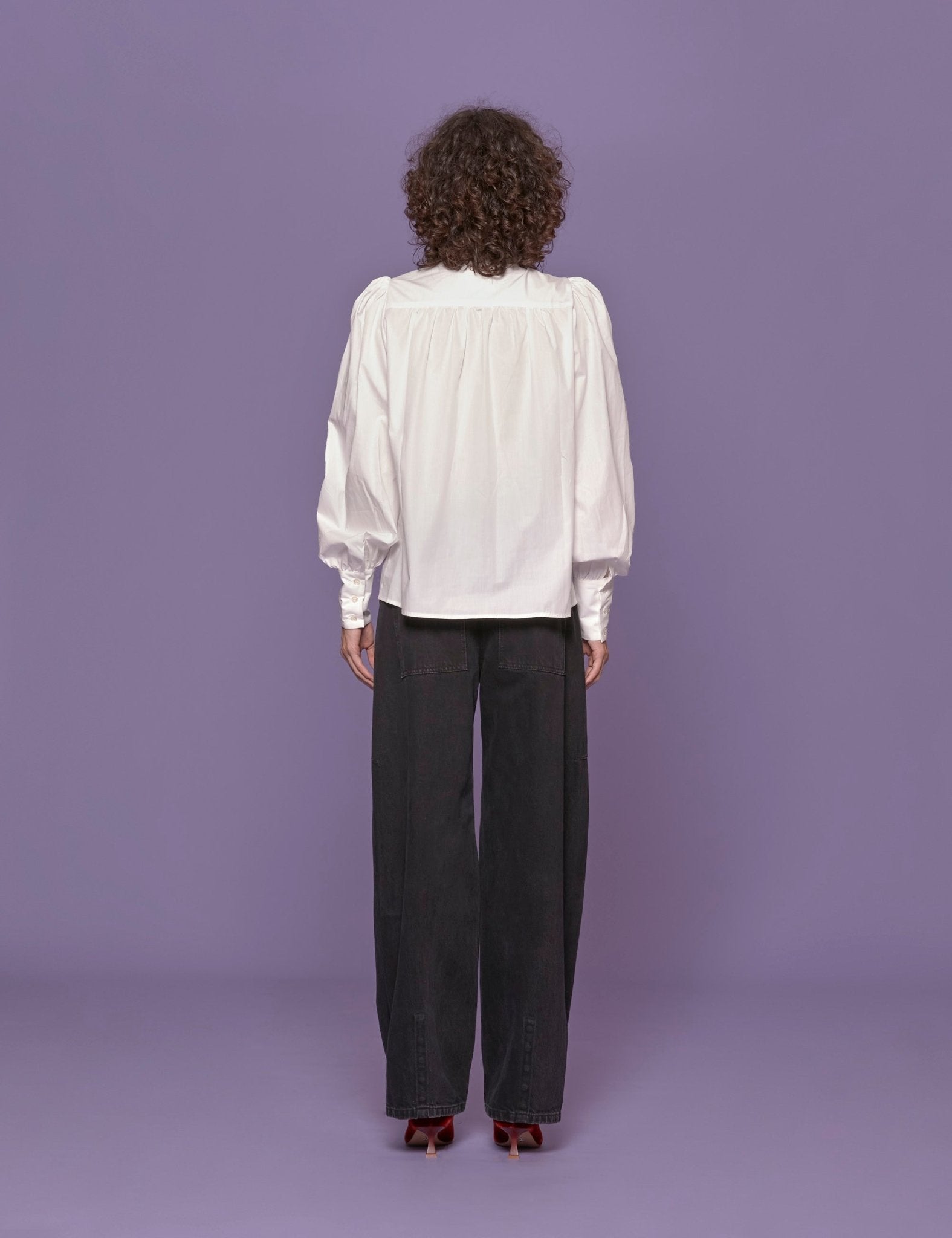 camicia maniche sbuffo bianco - the label edition - camicia manica lunga