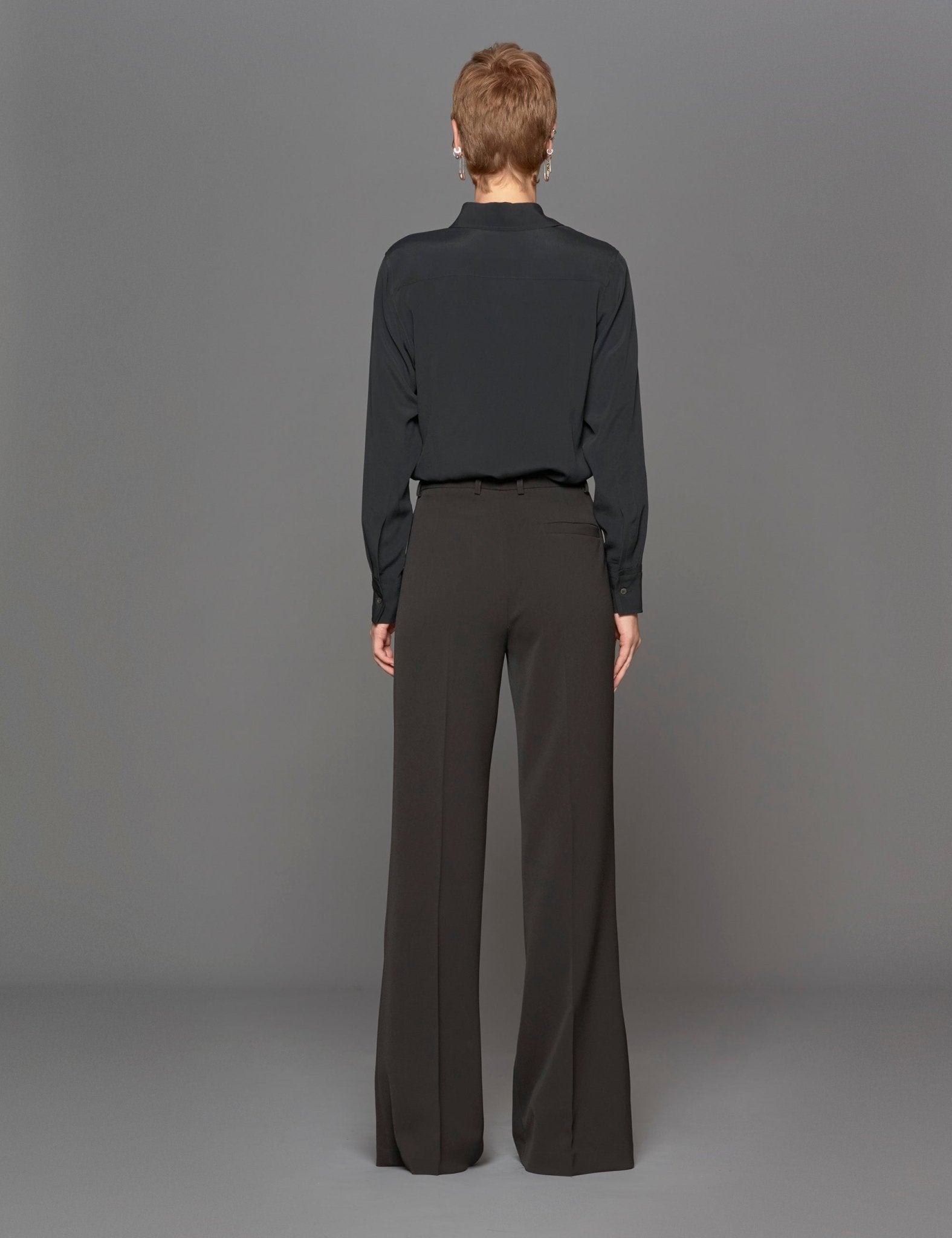 camicia misto seta blu scuro - blufrida - camicia manica lunga