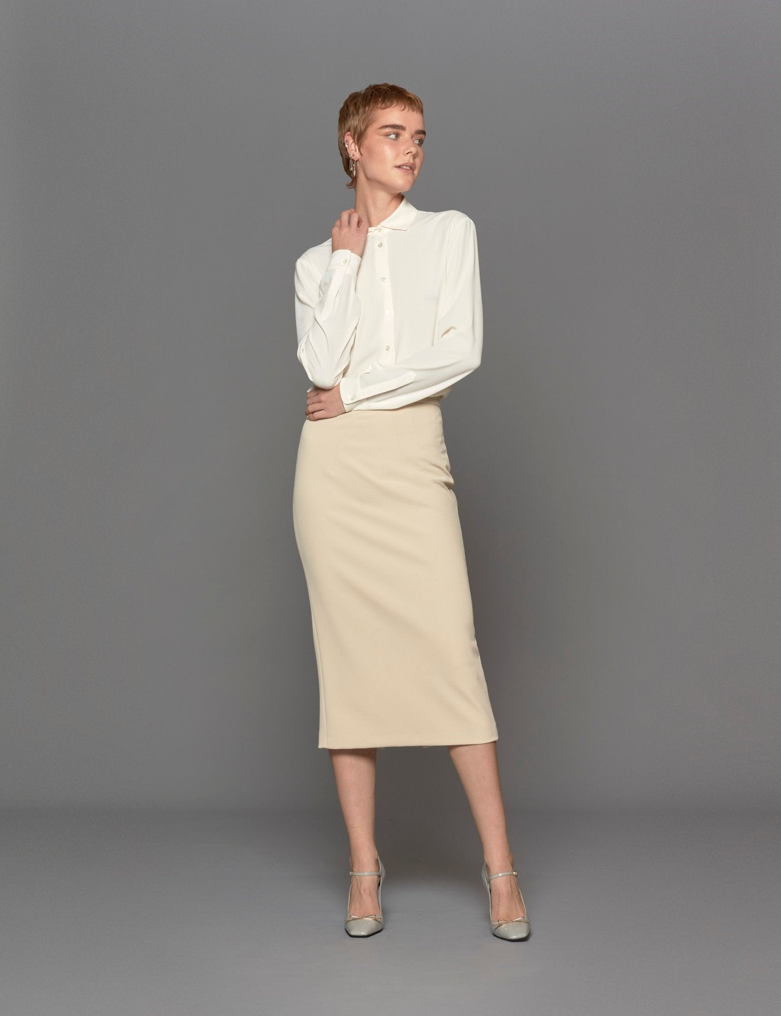 camicia misto seta pergamena - blufrida - camicia manica lunga