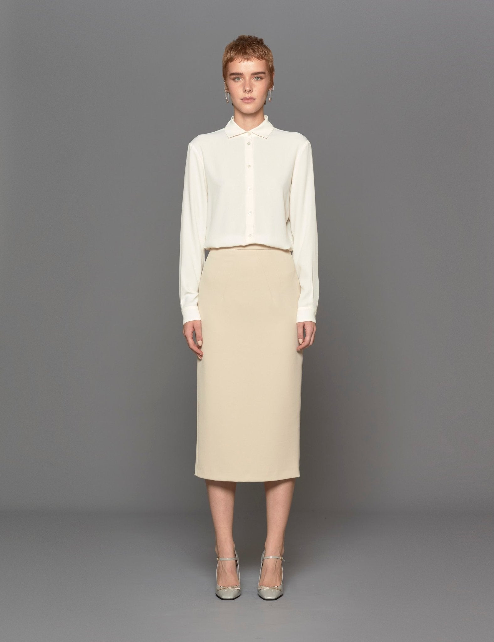 camicia misto seta pergamena - blufrida - camicia manica lunga