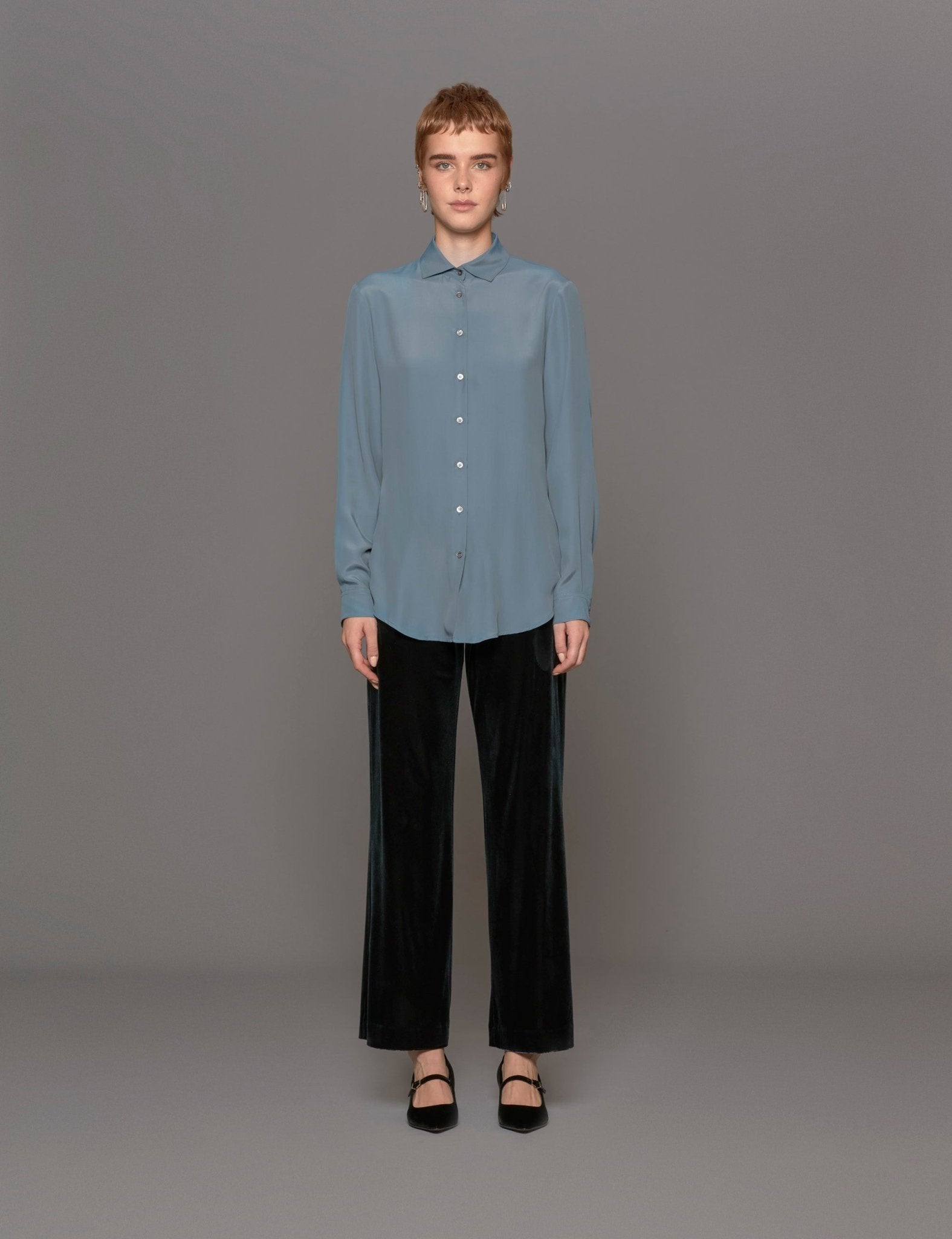 camicia misto seta polvere - blufrida - camicia manica lunga