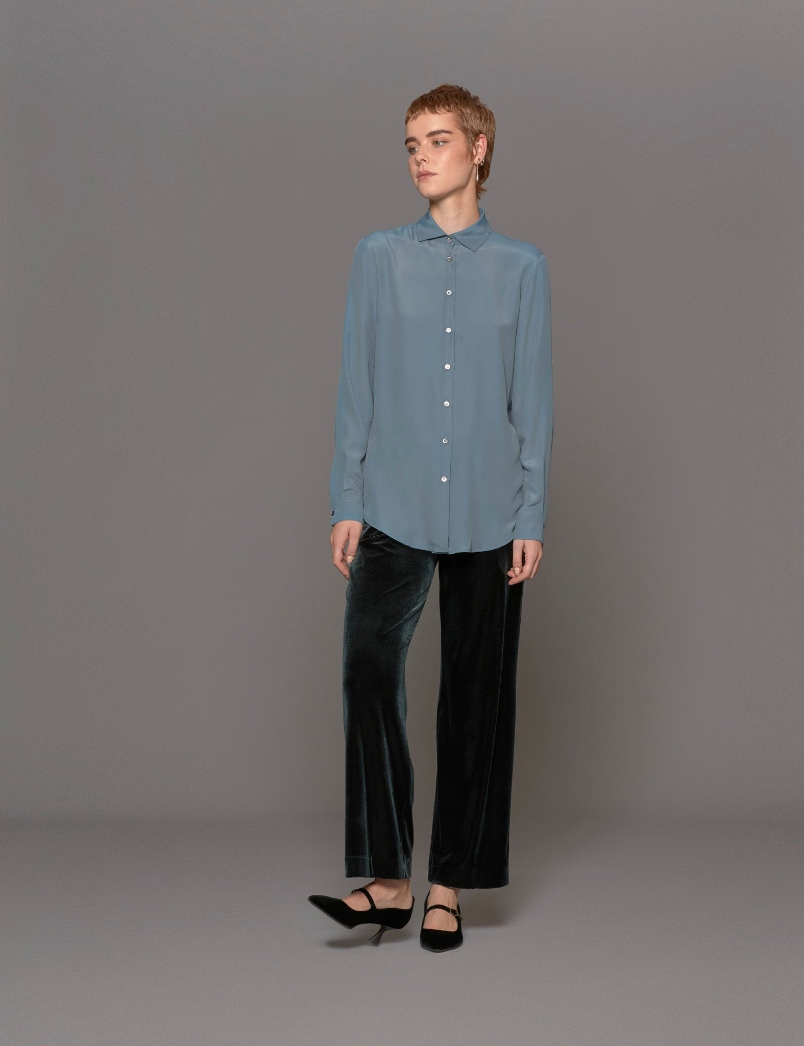 camicia misto seta polvere - blufrida - camicia manica lunga