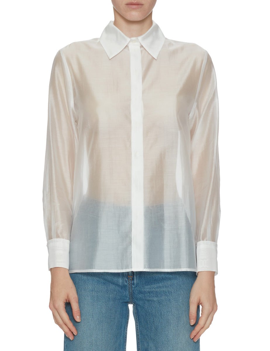 camicia mussola dritta bianco - blufrida - camicia manica lunga