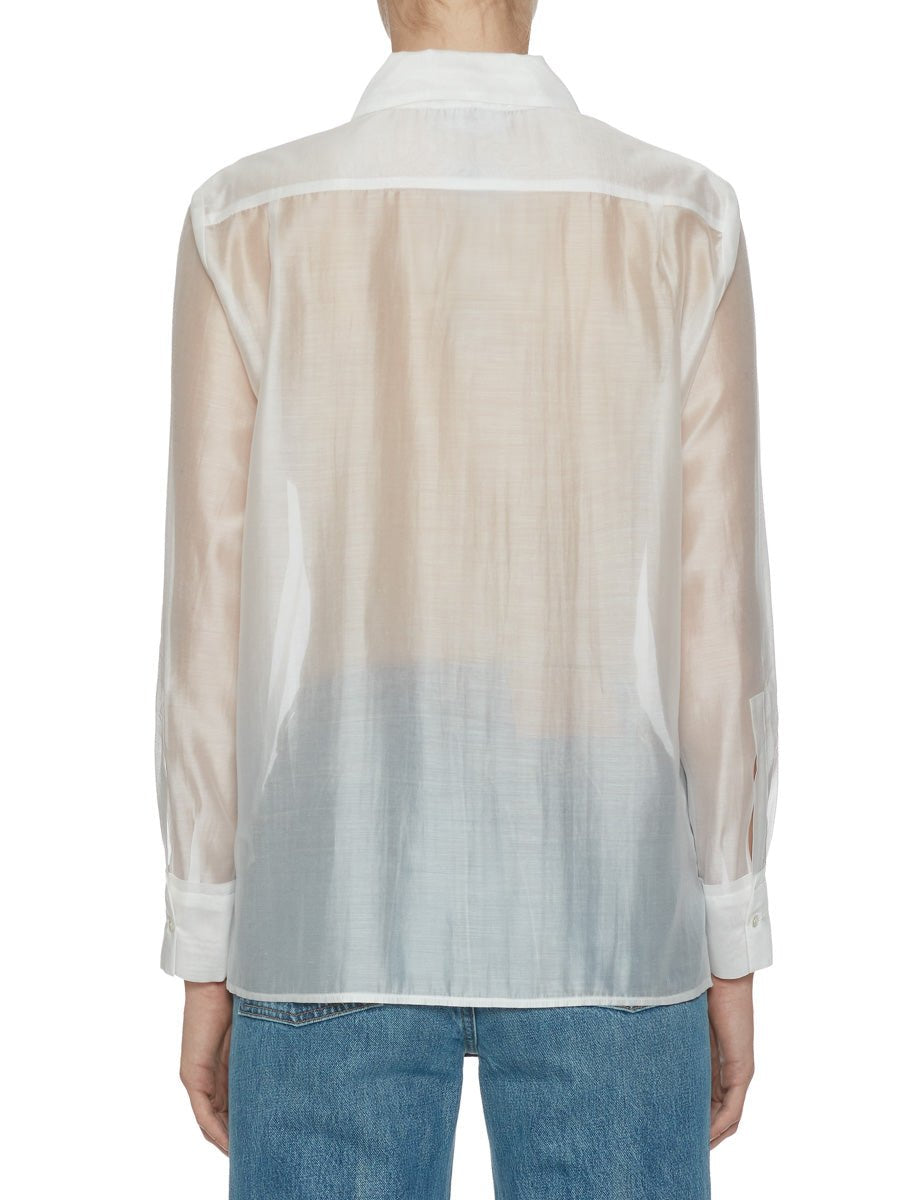 camicia mussola dritta bianco - blufrida - camicia manica lunga