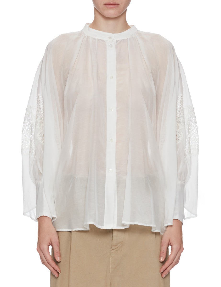 camicia mussola ricamo bianco - beatrice b - camicia manica lunga