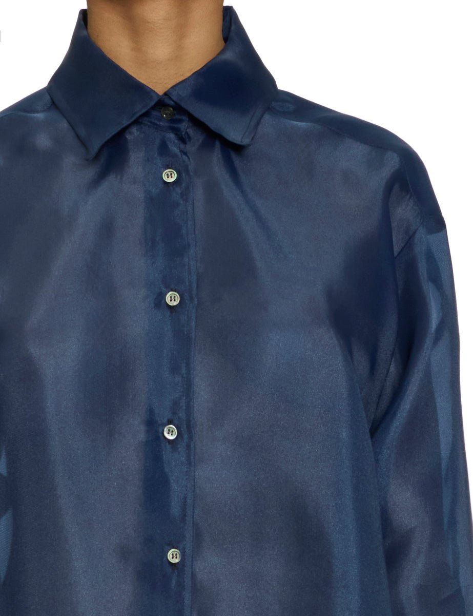 camicia organza over blu - blufrida - camicia manica lunga