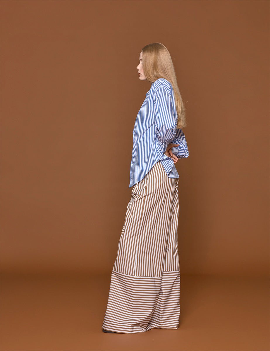 camicia over riga bianco blu - blufrida - camicia manica lunga