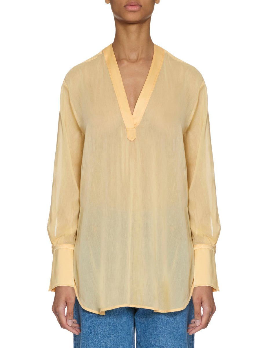camicia over voile satin sole - forte forte - camicia manica lunga