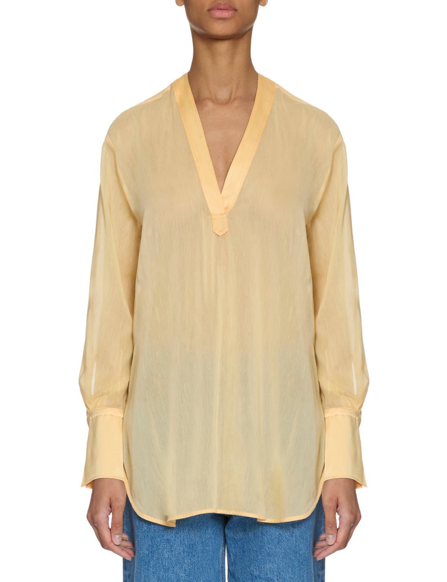 camicia over voile satin sole - forte forte - camicia manica lunga