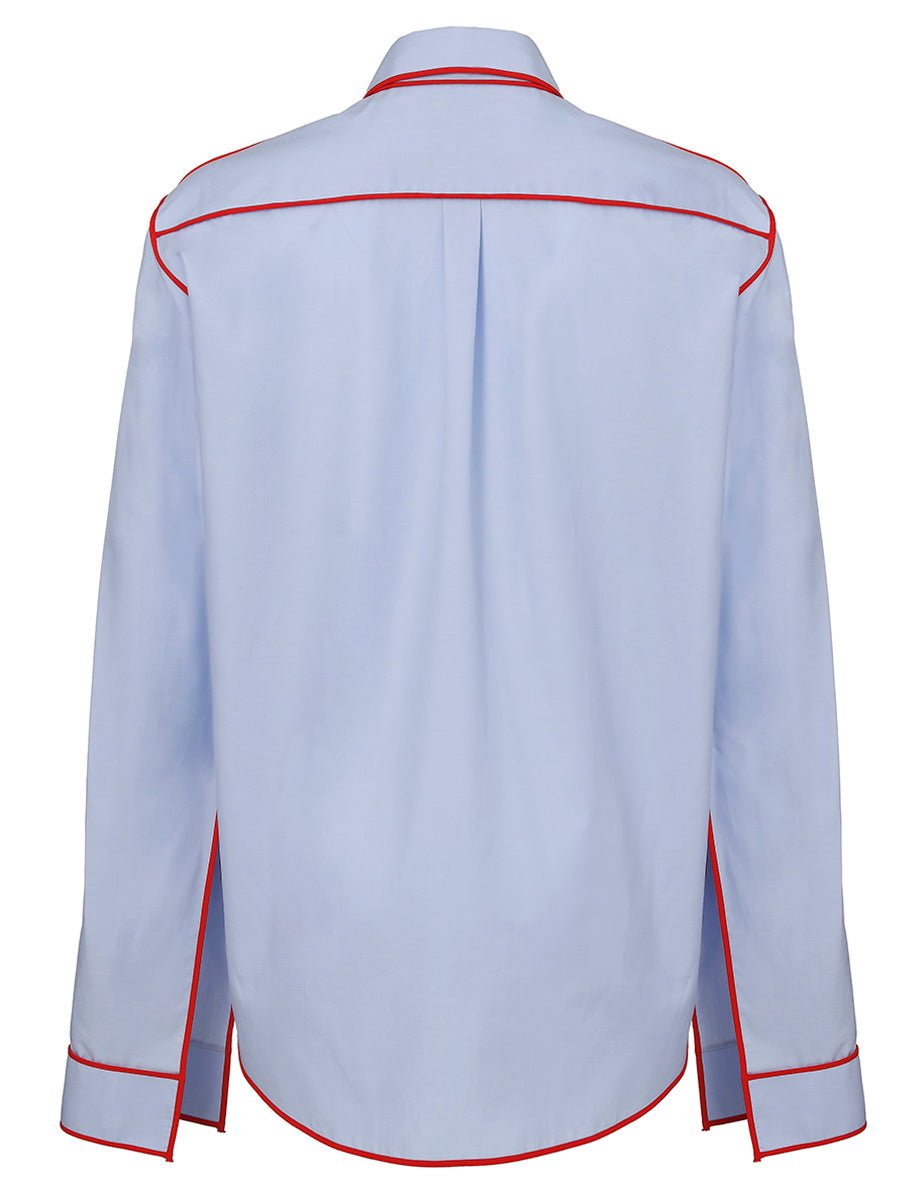 camicia piping fiocco rosso azzurro - jejia - camicia manica lunga