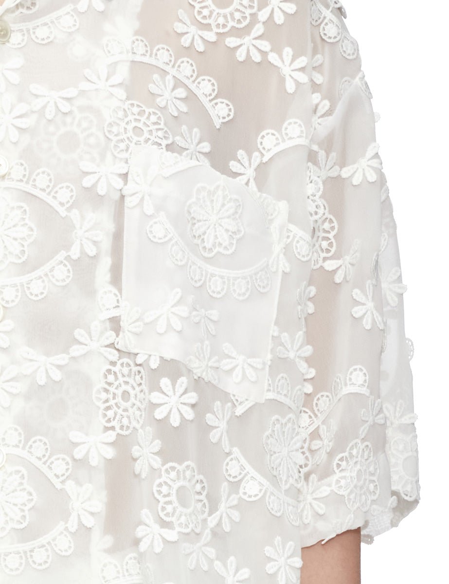 camicia pizzo panna - n21 alessandro dell'acqua - camicia manica corta