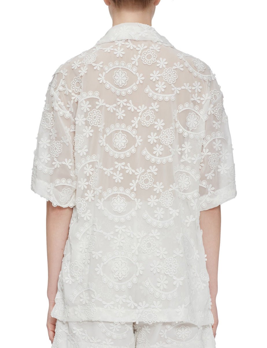 camicia pizzo panna - n21 alessandro dell'acqua - camicia manica corta