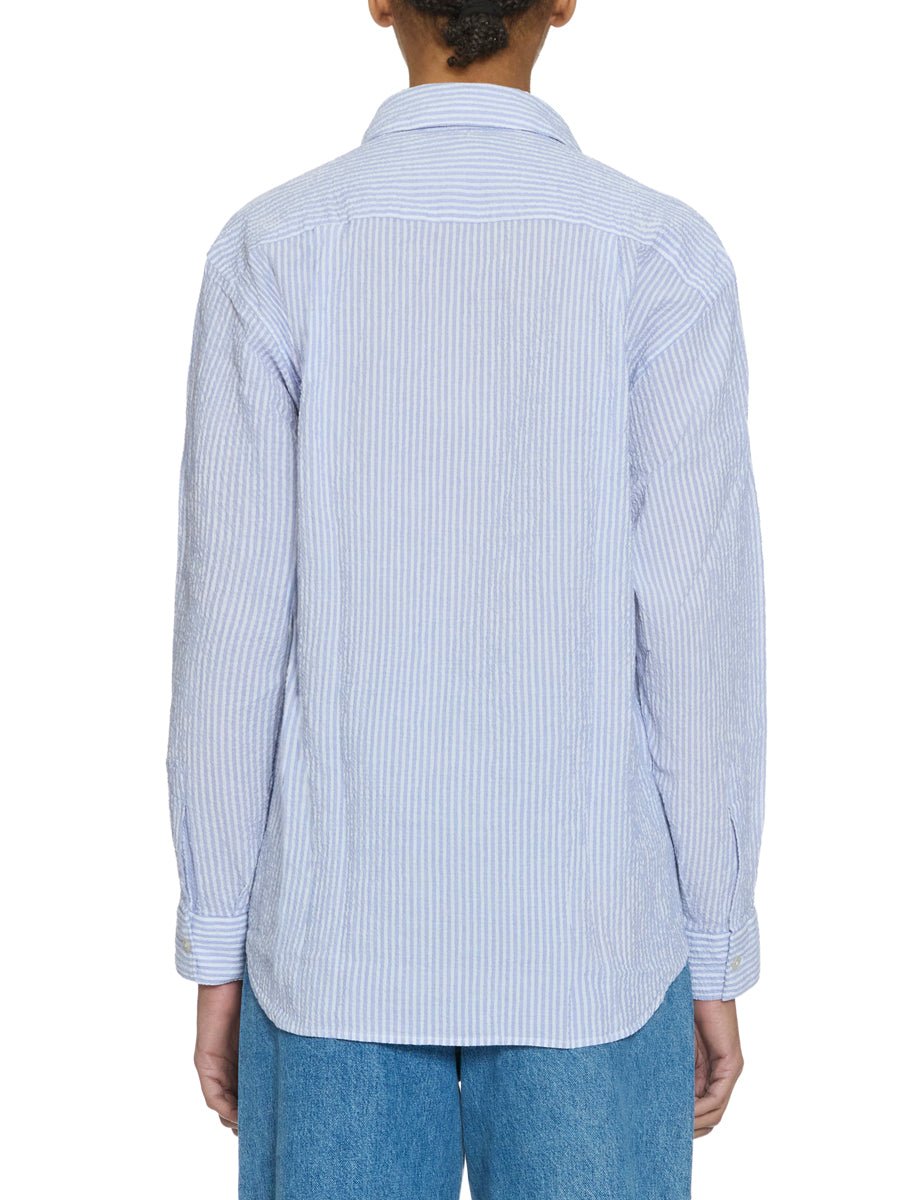 camicia seersucker blue stripe - woolrich - camicia manica lunga