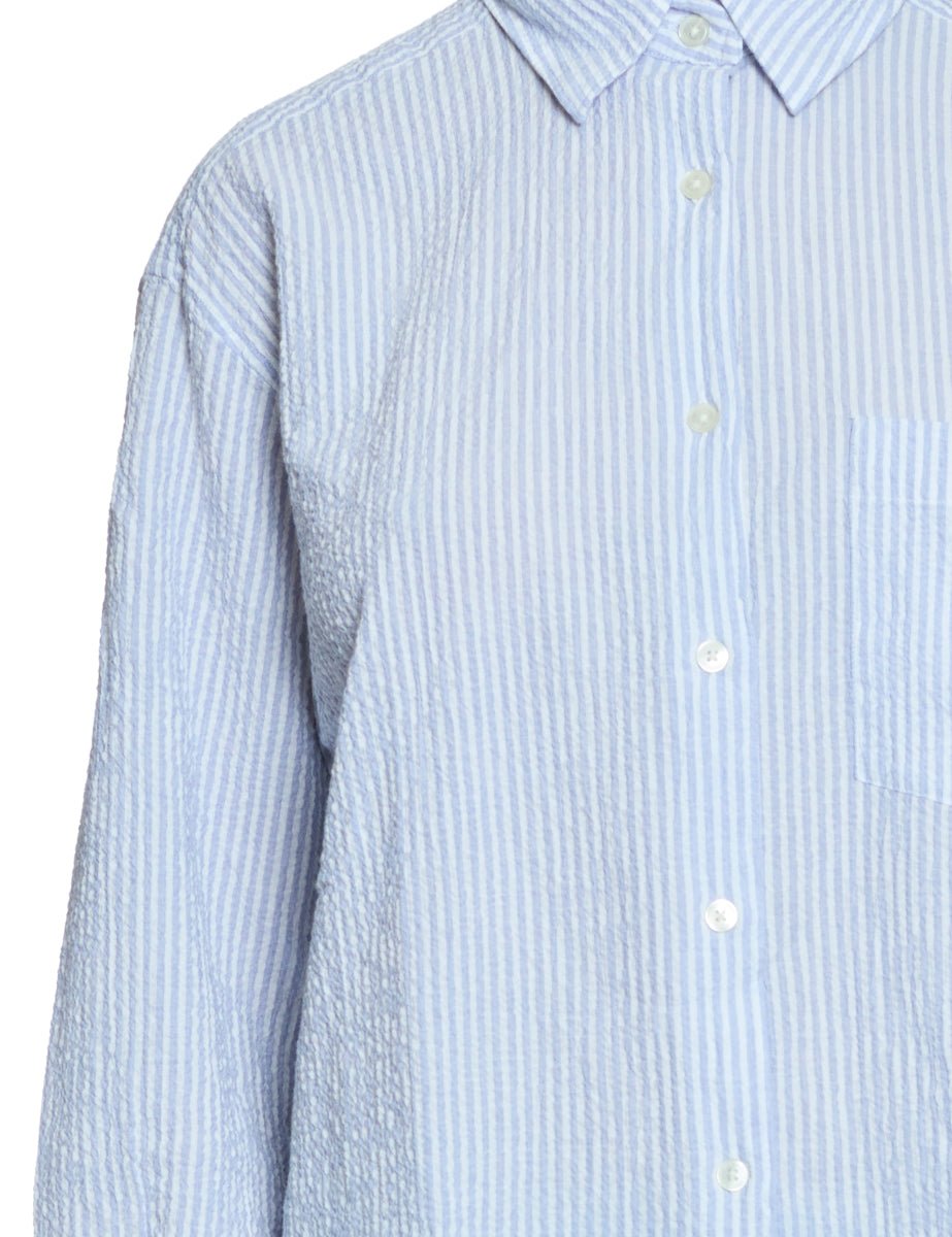 camicia seersucker blue stripe - woolrich - camicia manica lunga