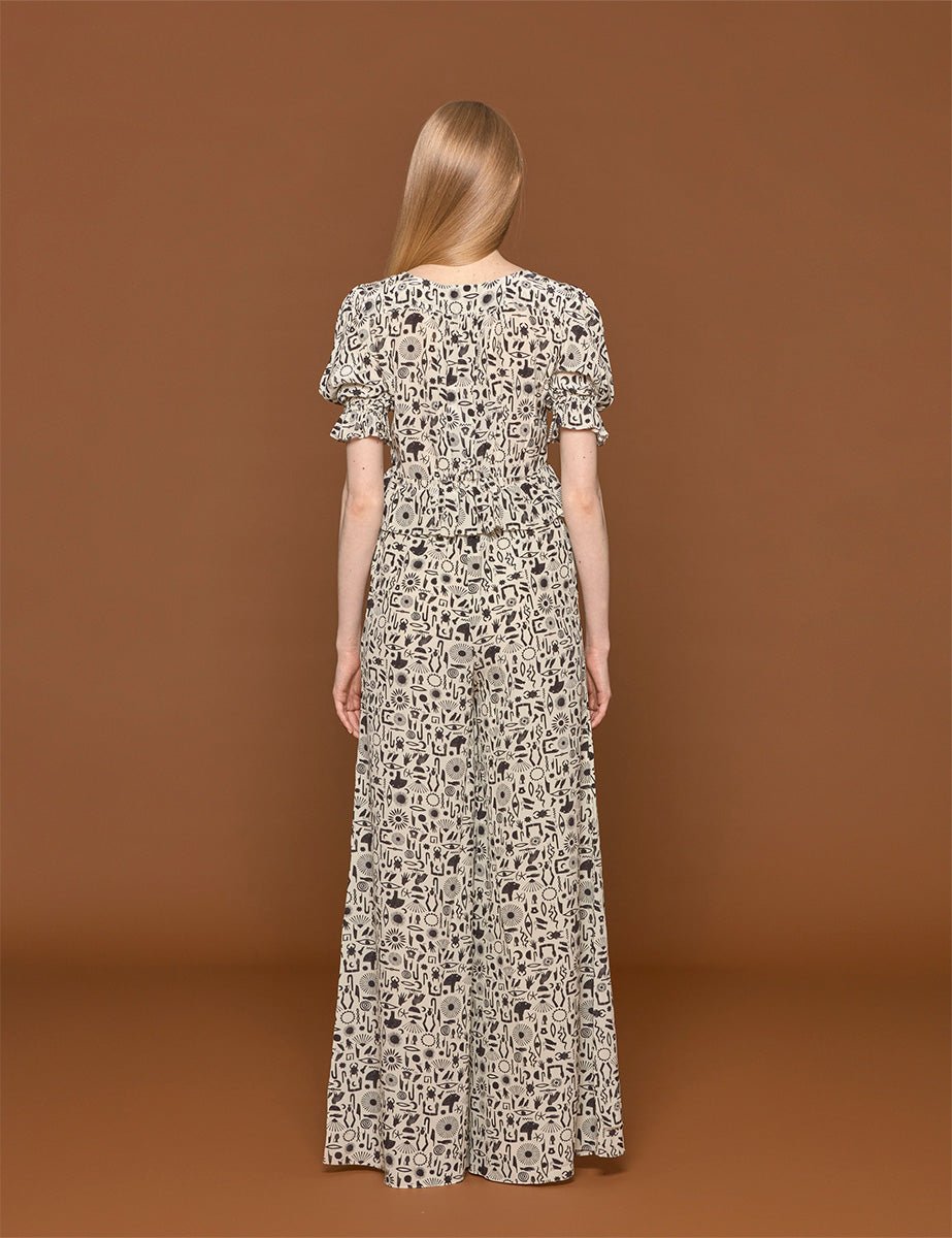 camicia shereen hieroglyph black - muzungu sisters - camicia manica corta