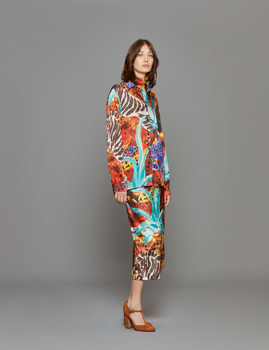 camicia stampa etnica multicolor - stella jean - camicia manica lunga