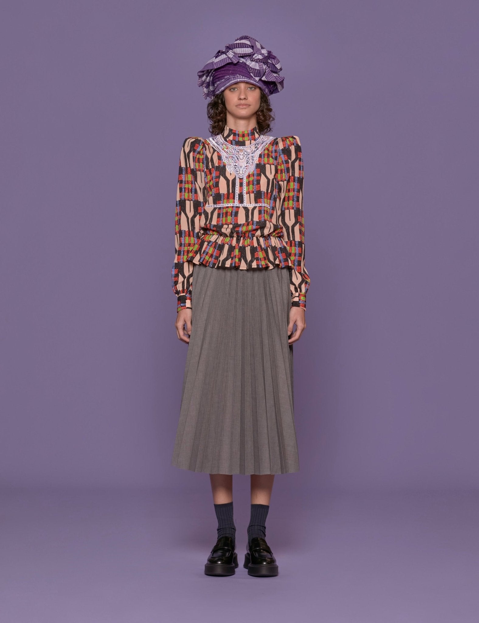 camicia vittoriana fantasia multicolor - stella jean - camicia manica lunga