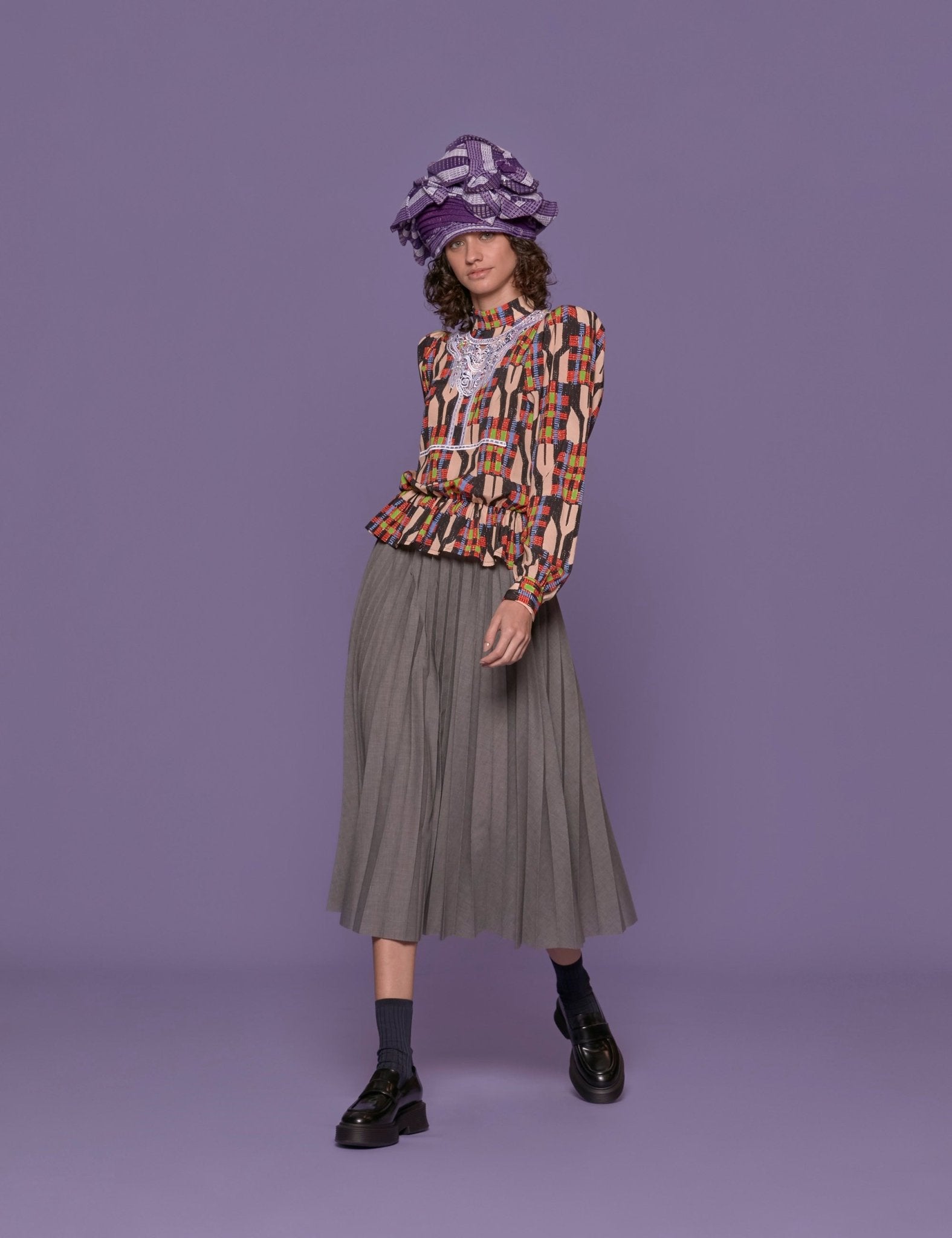 camicia vittoriana fantasia multicolor - stella jean - camicia manica lunga