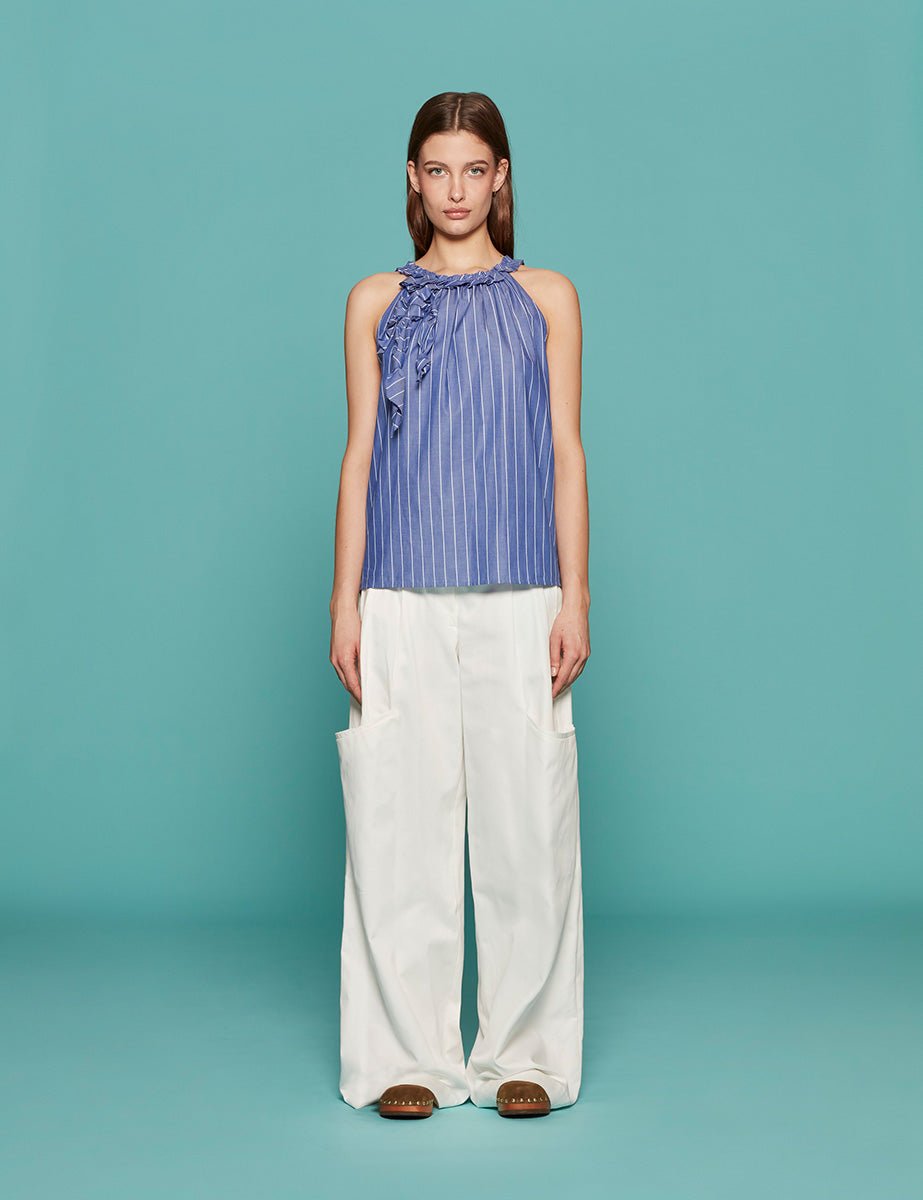 canotta garcone riga azzurro bianco - jejia - canotta