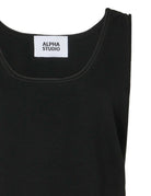 canotta maglia over cotone nero - alpha - canotta