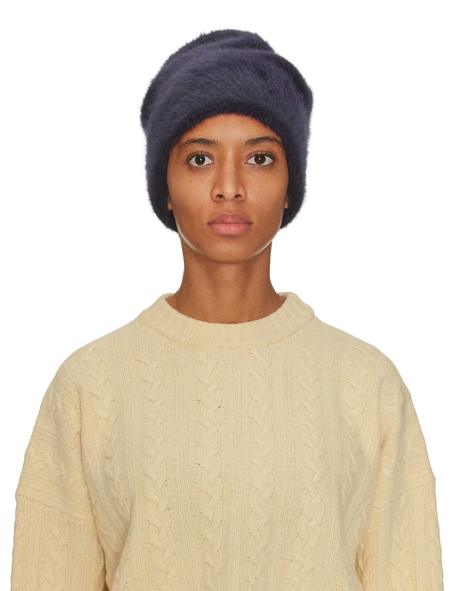 cappello angora lana blu notte - yesey - cappello