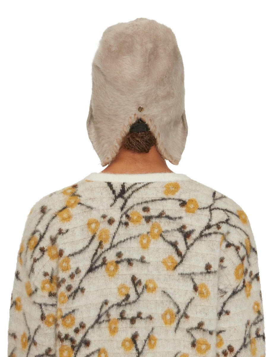 cappello angora lana cuciture a mano beige - yesey - cappello