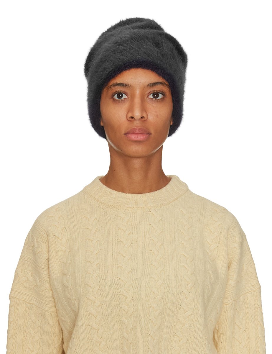 cappello angora lana nero - yesey - cappello