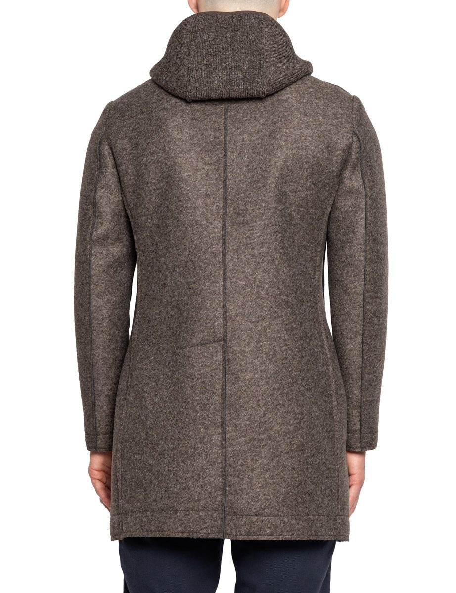 cappotto cappuccio pettorina felpa moro - bob - cappotto