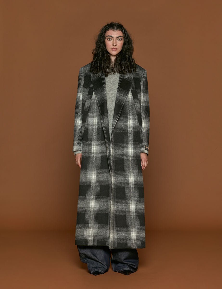 cappotto checks grigio nero - n21 alessandro dell'acqua - cappotto