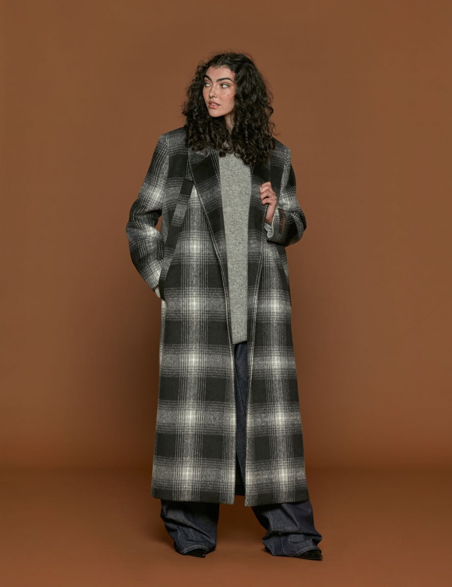 cappotto checks grigio nero - n21 alessandro dell'acqua - cappotto