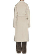 cappotto cintura beige - blufrida - cappotto
