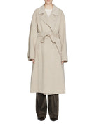 cappotto cintura beige - blufrida - cappotto