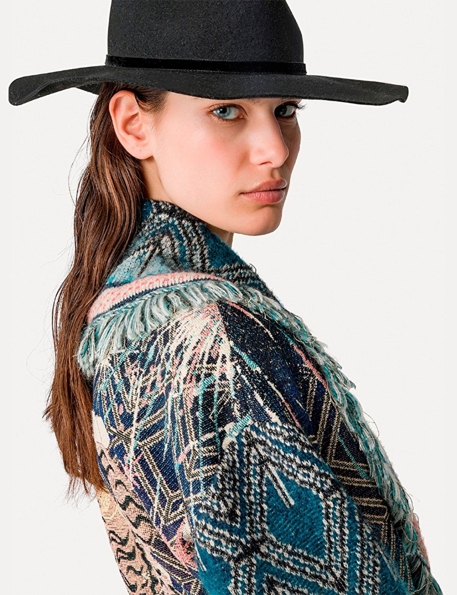 cappotto corto jacquard fantasia multicolor - forte forte - cappotto