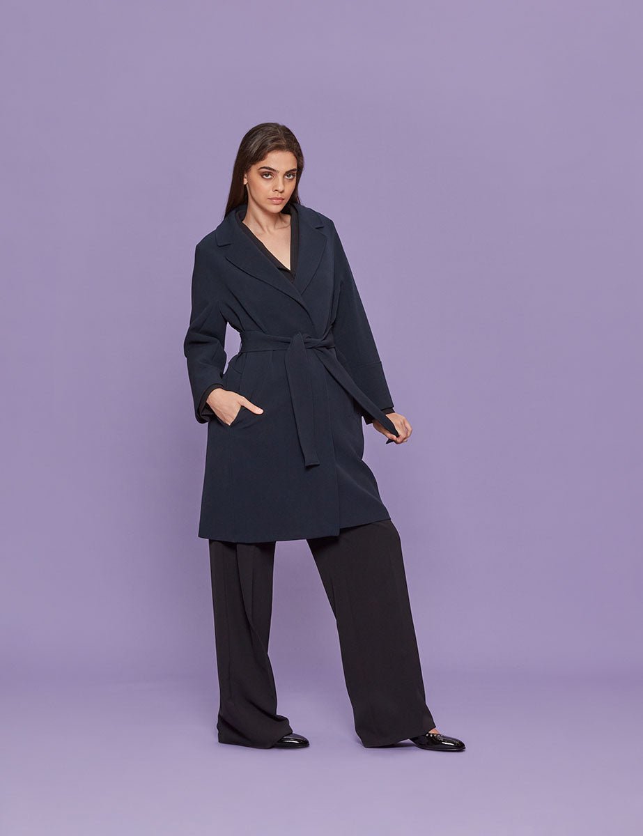 cappotto crepe blu - blufrida - cappotto