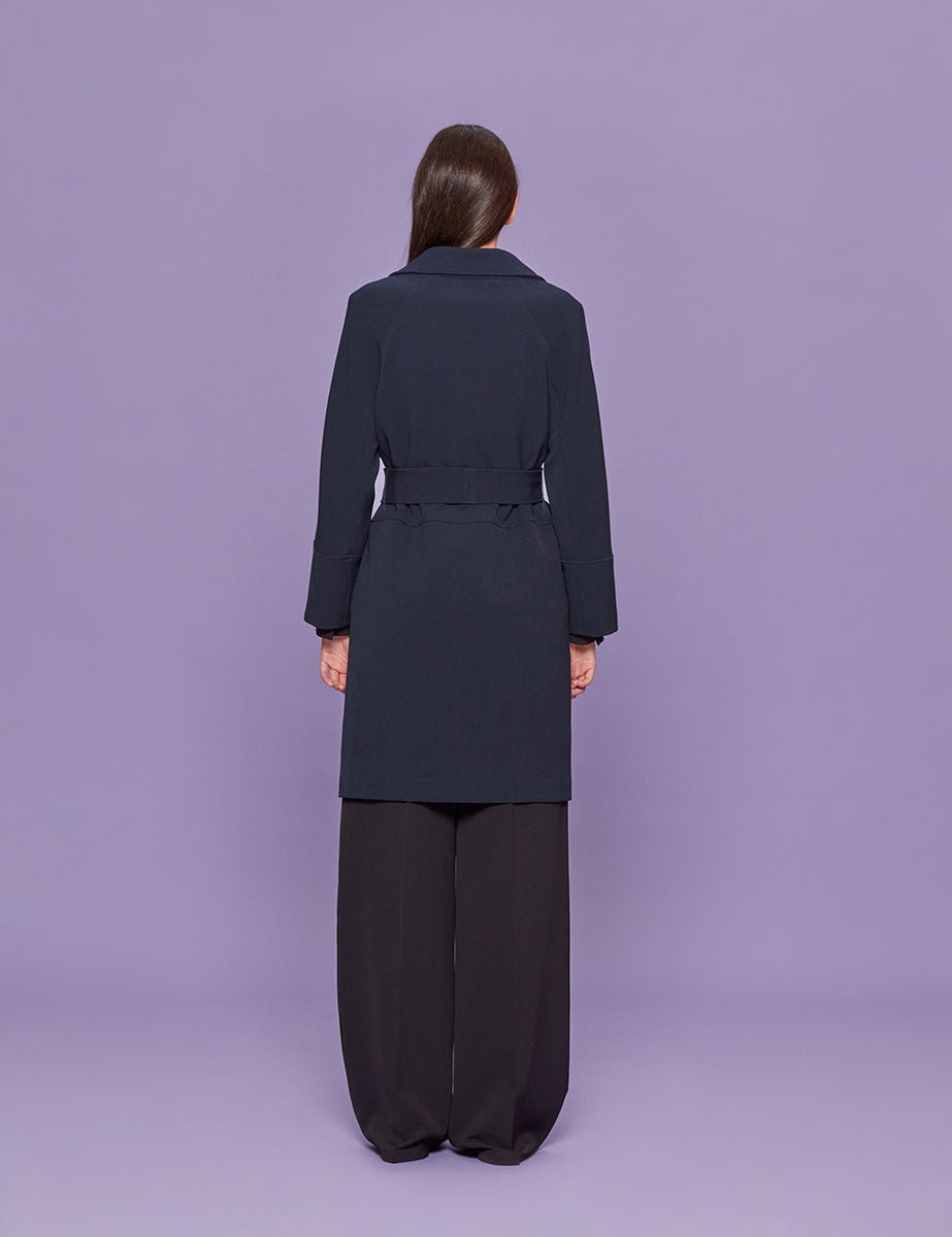 cappotto crepe blu - blufrida - cappotto