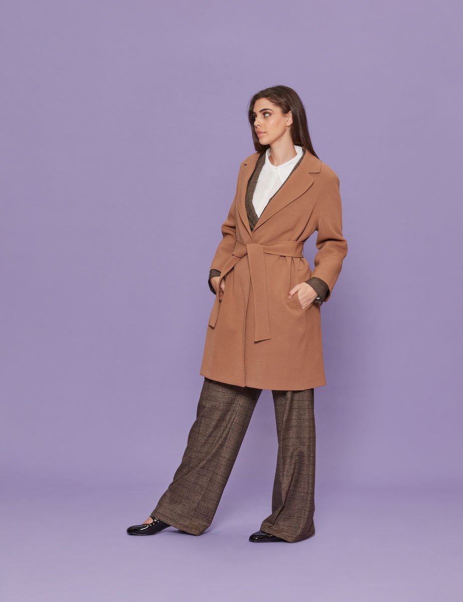 cappotto crepe camel - blufrida - cappotto